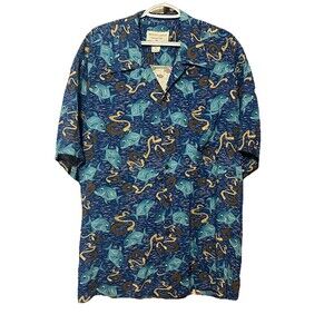 DETRICH VAREZ REYN SPOONER Short Sleeve Hawaiian Button Front Shirt Men's XL